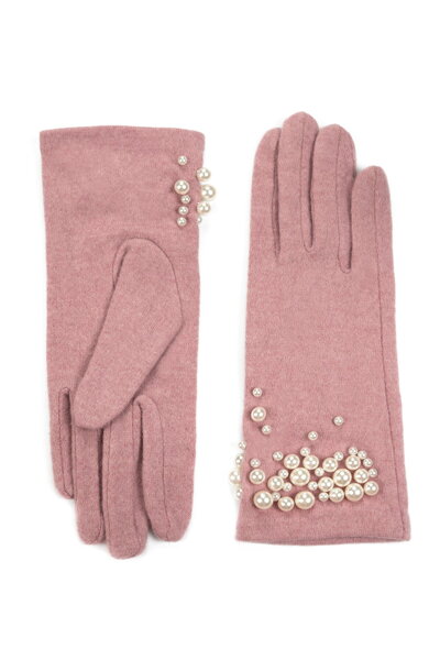 Púdrové rukavice s perlami