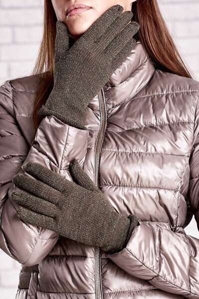 Khaki zimné rukavice 