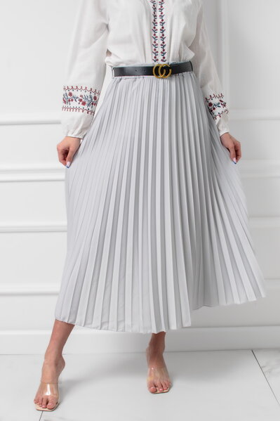 Sivá plisovaná sukňa Jella
